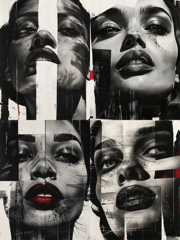 Fragmented Noir Portrait