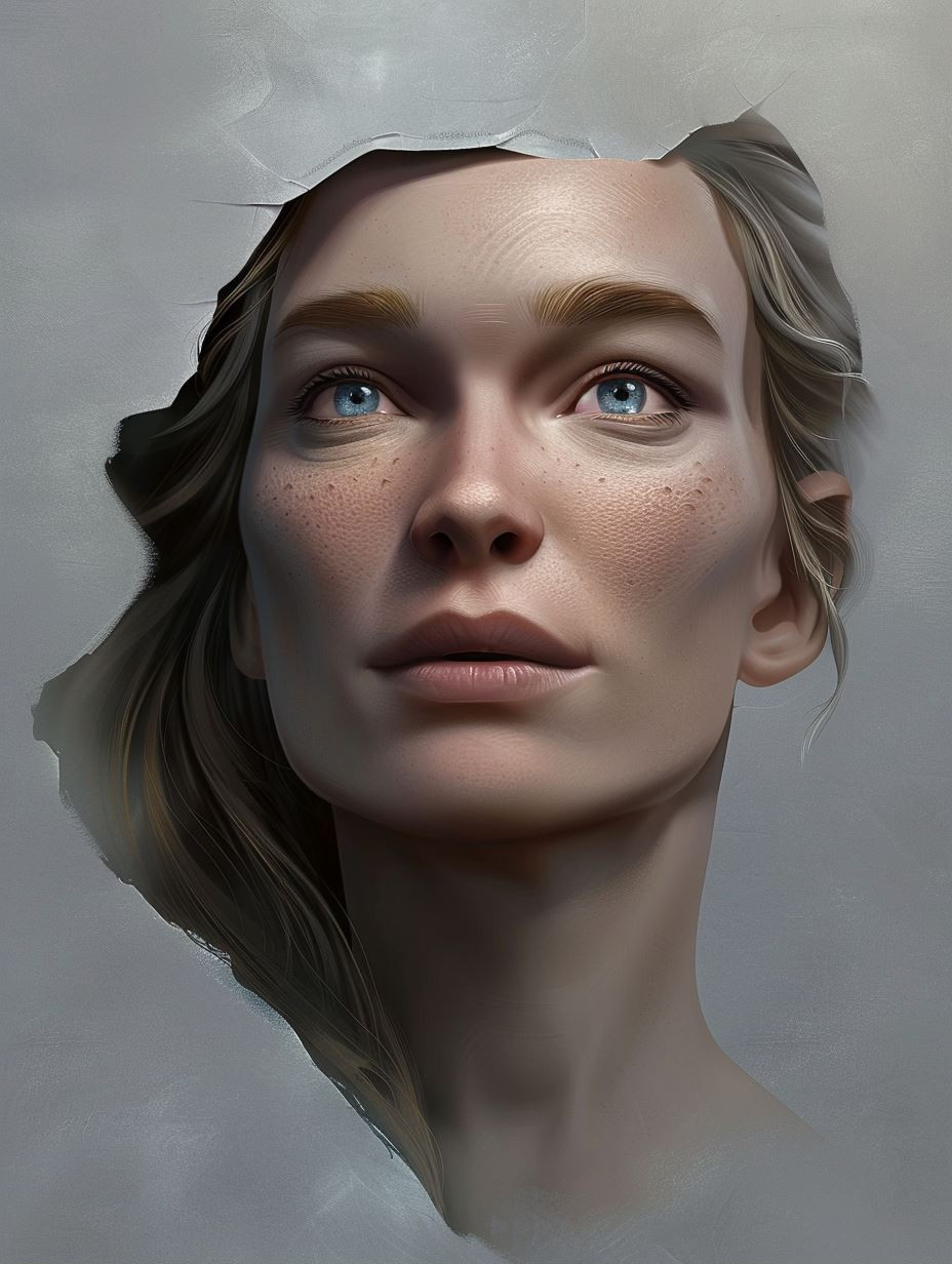 Ethereal Gaze in White Linen