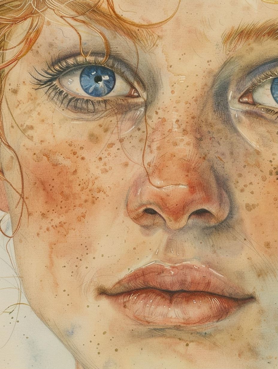 Sun Kissed Watercolor Gaze - Image 1