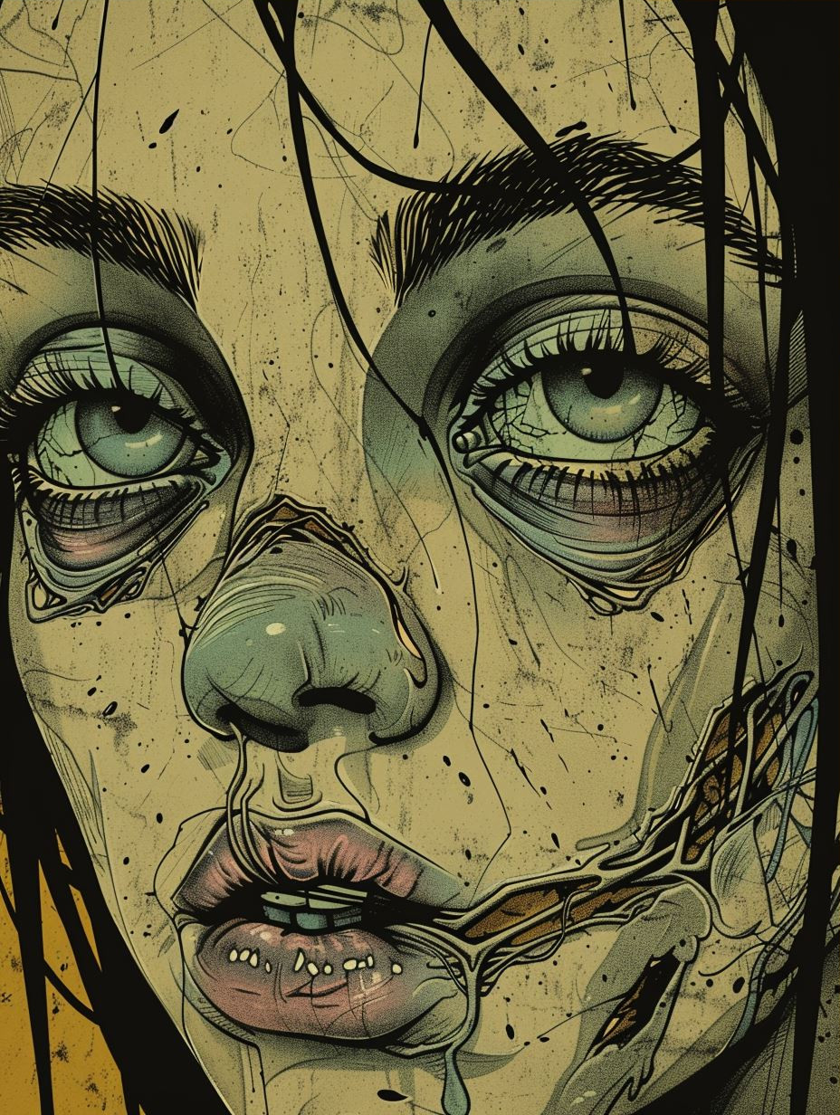 Decaying Cybernetic Horror Portrait - Image 3
