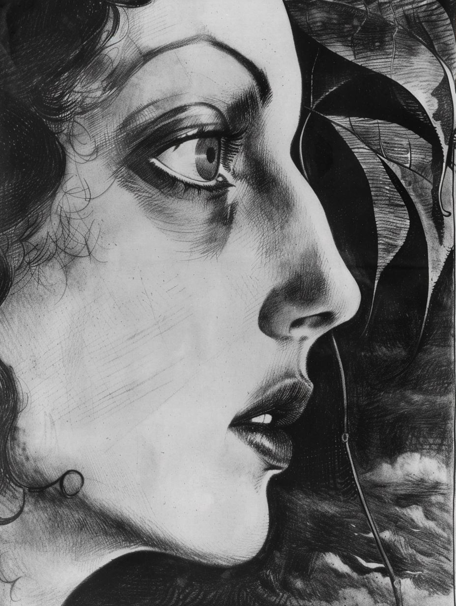 Melancholy Charcoal Gaze
