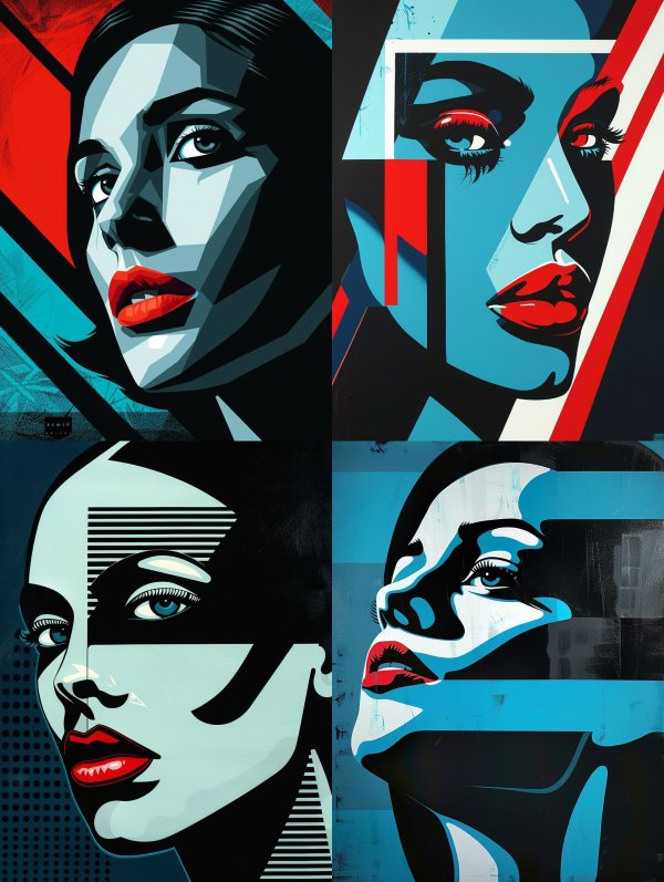 Geometric Noir Glamour