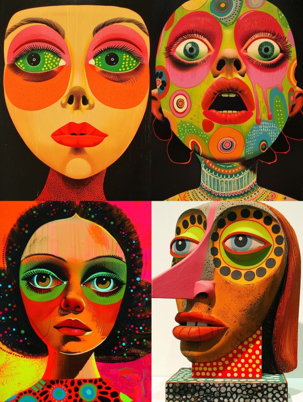 Vibrant Surrealist Portrait Studies