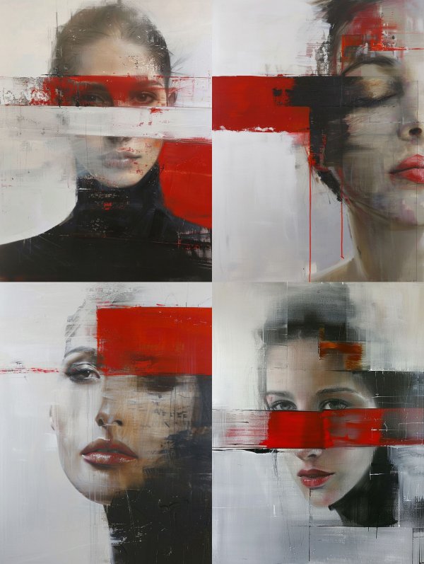 Fragmented Crimson Gaze