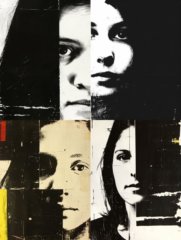 Fragmented Noir Portrait Study