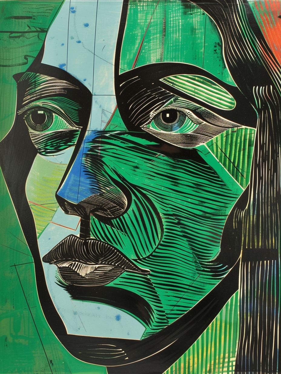 Fragmented Ceramic Geometric Portrait