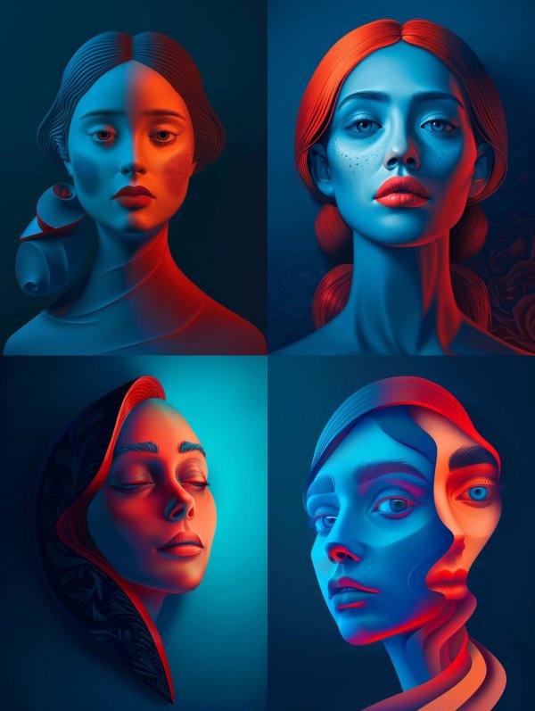 Neon Dualism Portrait