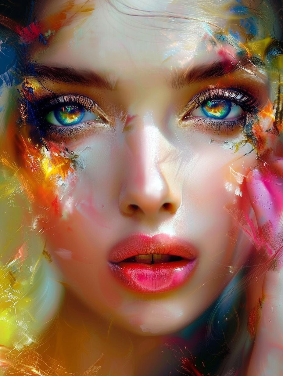 Ethereal Prism Portrait Fusion