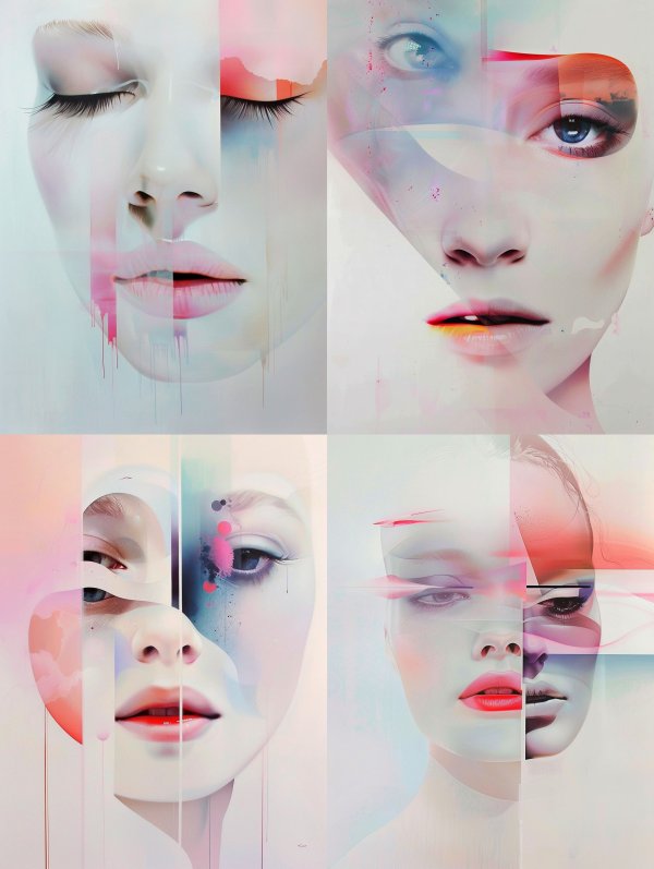 Fragmented Ethereal Portrait Study