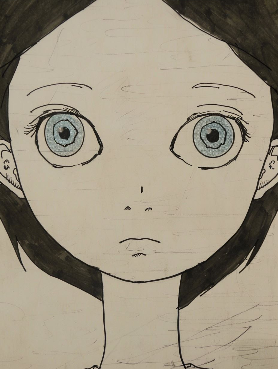 Ethereal Blue Anime Portrait