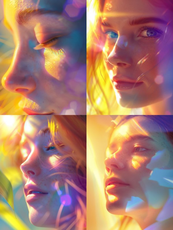 Prismatic Glow Ethereal Portrait