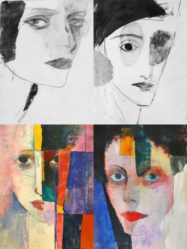 Abstract Expressionist Portrait Study