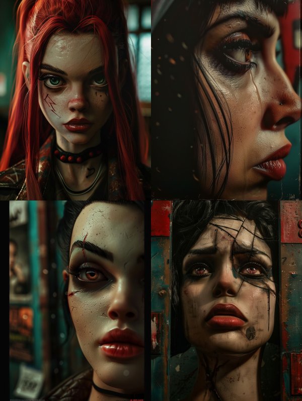 Crimson Rebel Hyper-Realistic Portrait