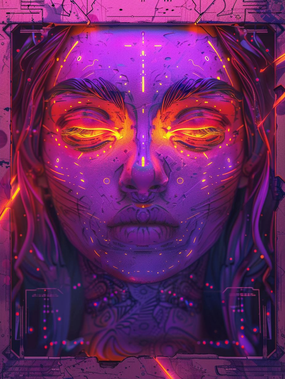 Neon Cybernetic Soul Awakening