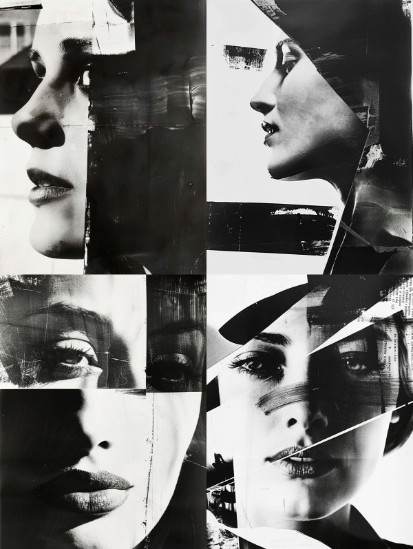 Fragmented Monochrome Portrait Study