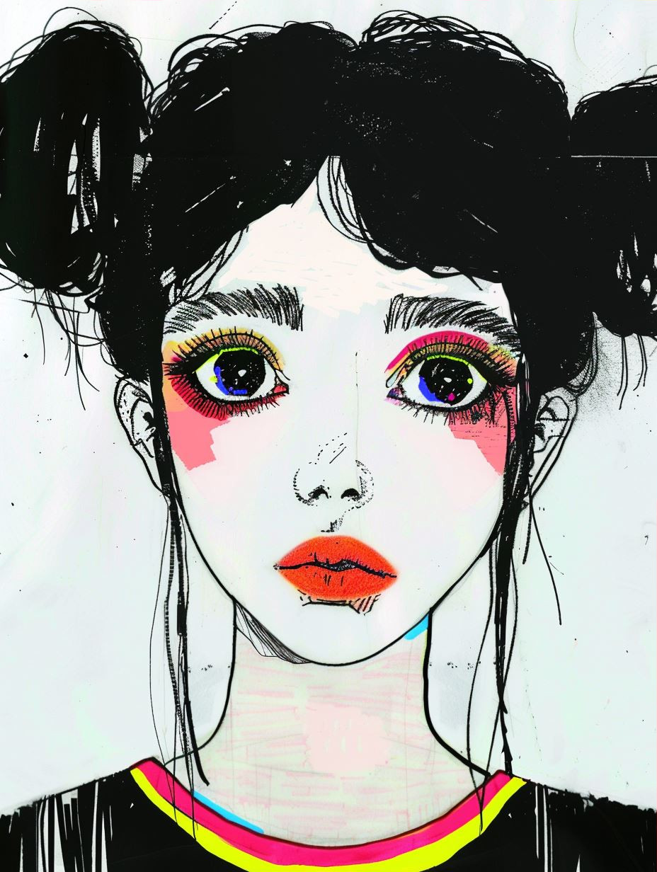 Neon Splatter Urban Portrait