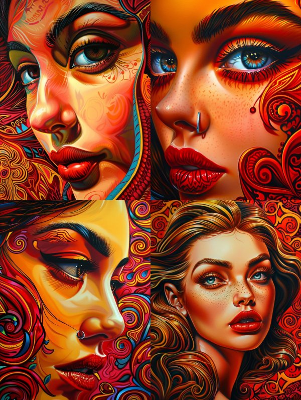 Vibrant Psychedelic Portrait Art