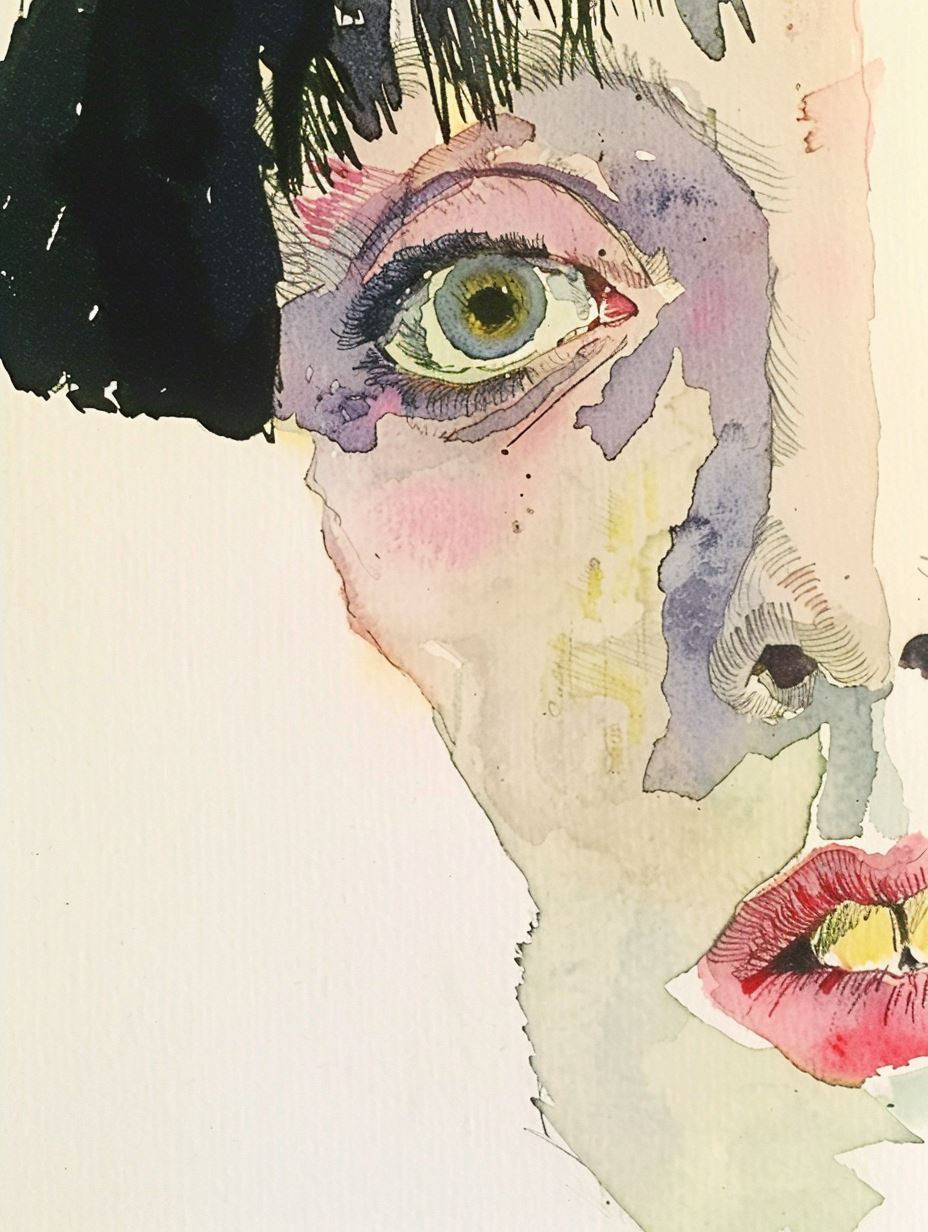 Abstract Watercolor Portrait Study