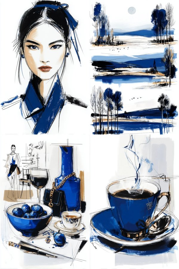 Azure Ink Elegance