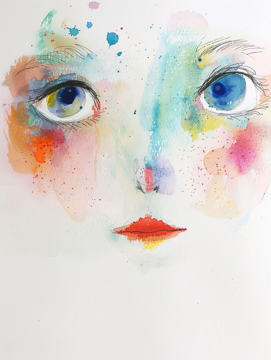 Prismatic Watercolor Dream Portrait