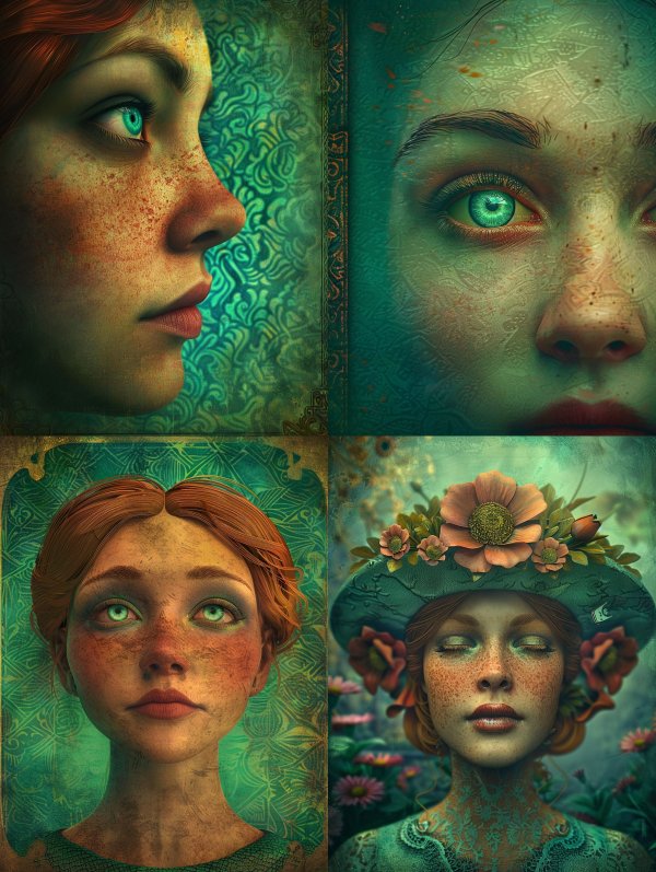 Ethereal Freckled Gaze in Teal