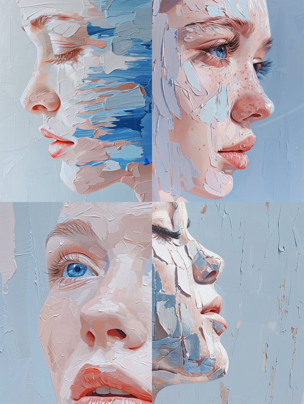 Fragmented Ethereal Oil Portraits