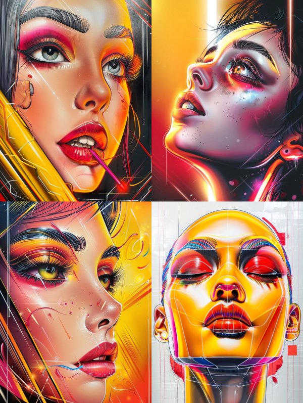 Neon Cybernetic Portrait Glow