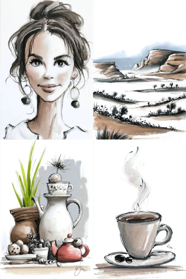Elegant Charcoal Muse