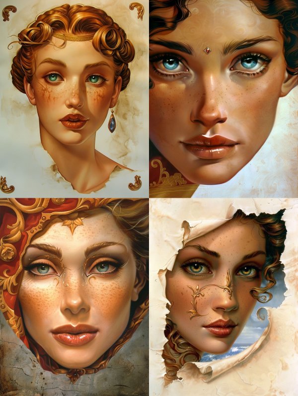 Ancient Gilded Portrait of Elegance