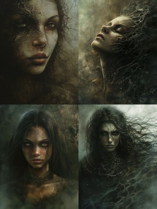 Ethereal Shadows of Tangled Veils