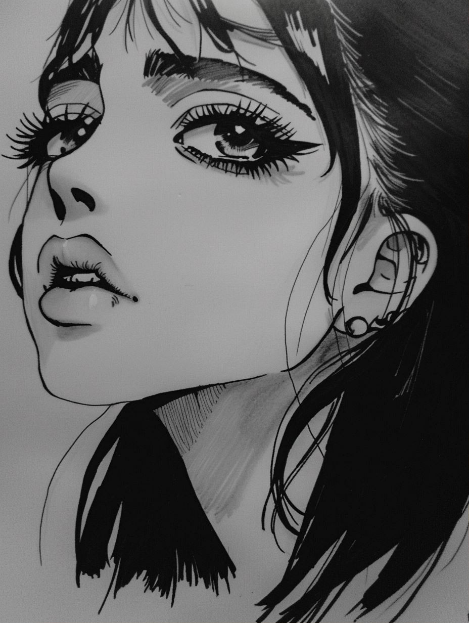 Noir Ink Manga Portrait