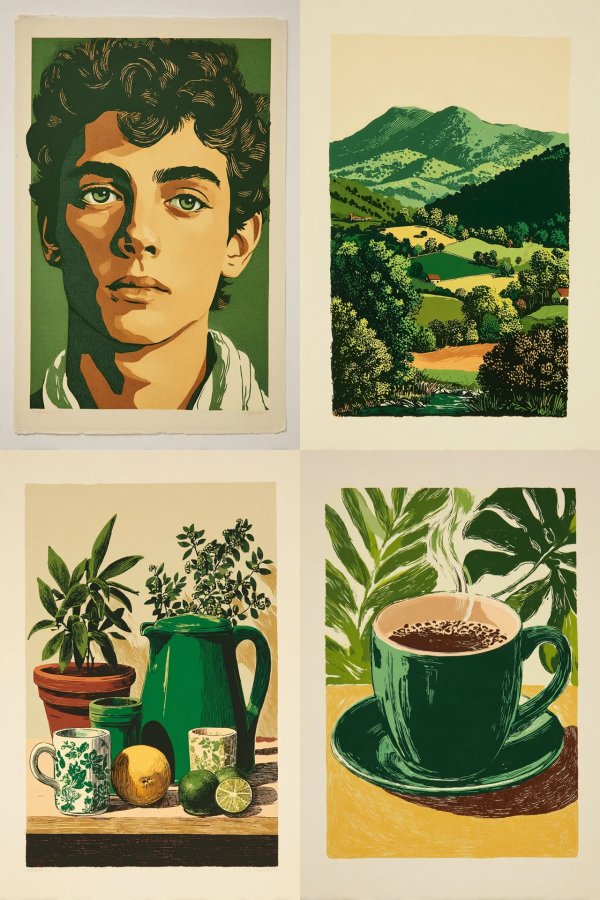 Emerald Screen Print Portrait