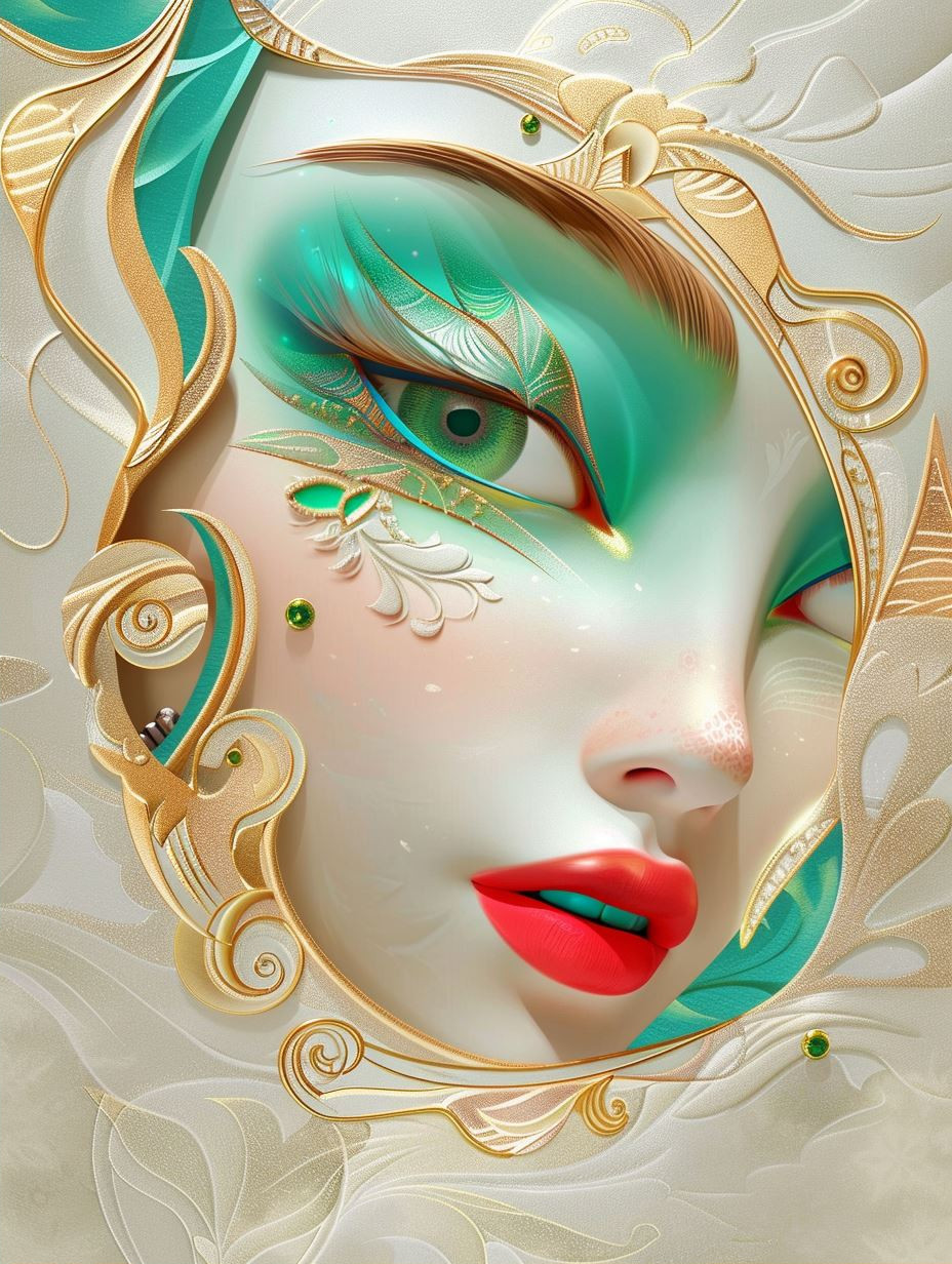 Ethereal Gilded Teal Goddess