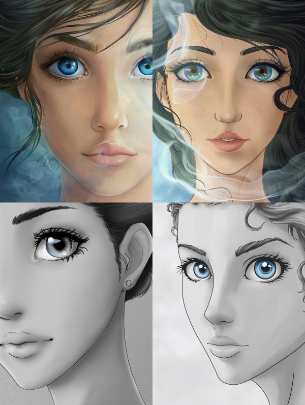 Azure Gaze Ethereal Portrait