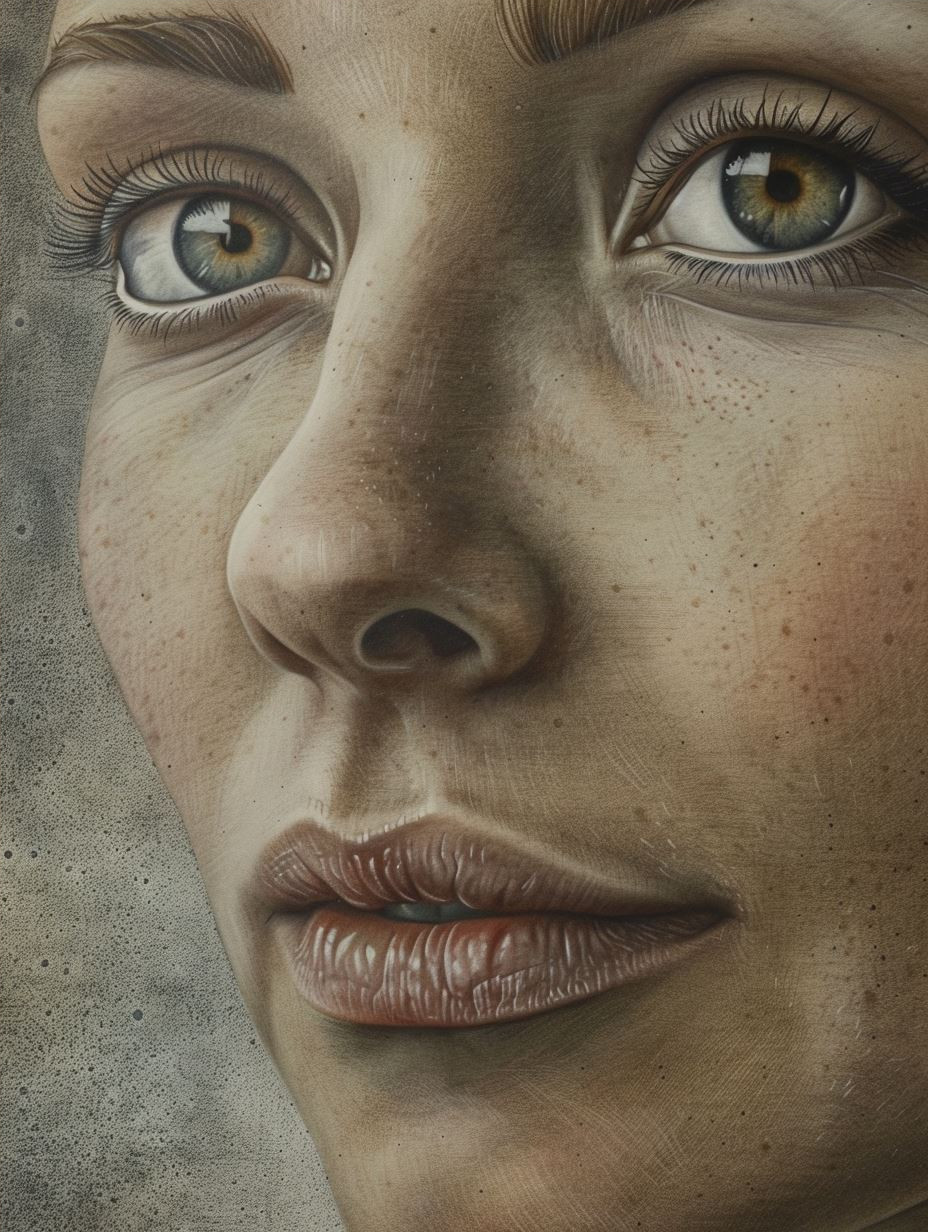 Hyperreal Freckled Gaze
