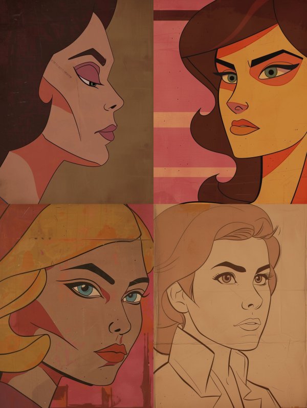 Vintage Mid-Century Modern Portrait