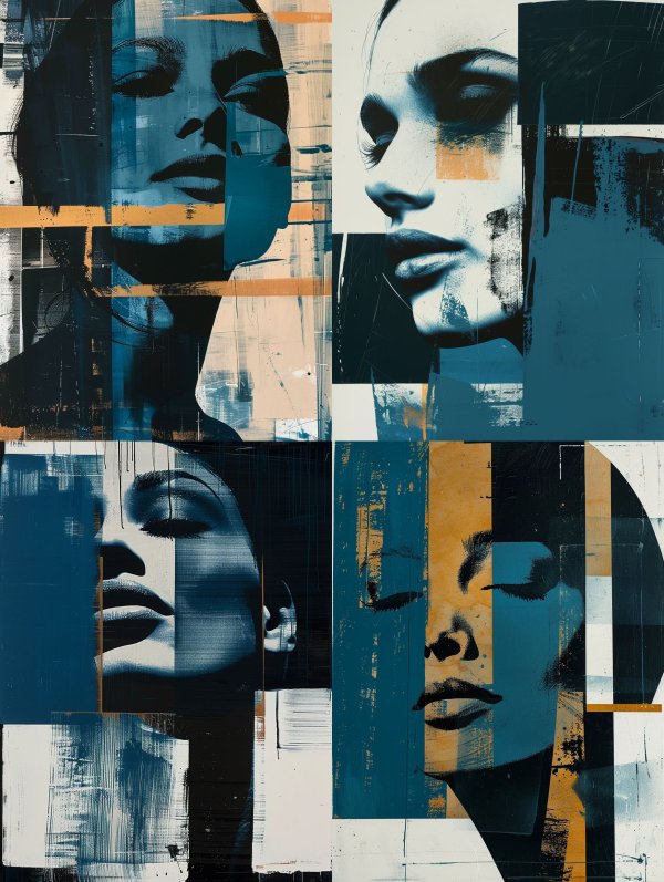 Fragmented Azure Portrait Study