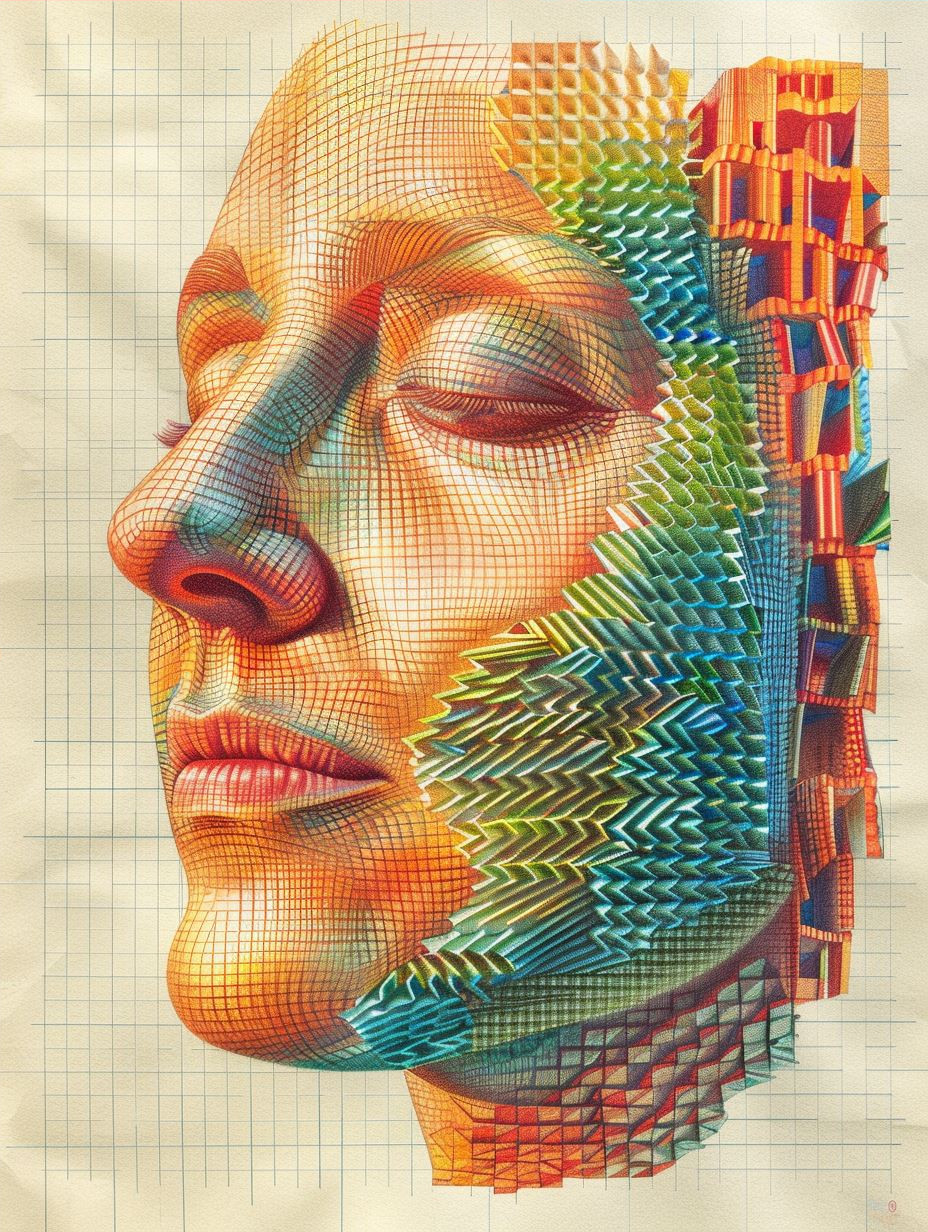 Prismatic Digital Fragment Portrait