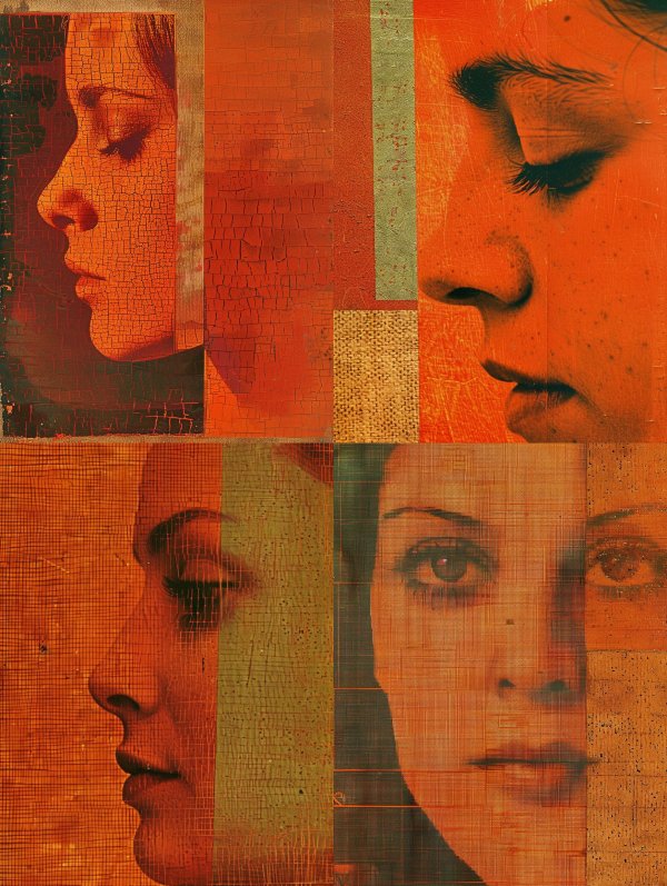 Crimson Cracked Portrait