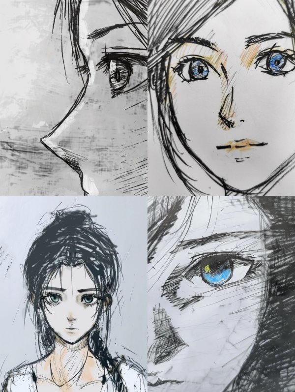 Melancholy Ink Sketch Portrait