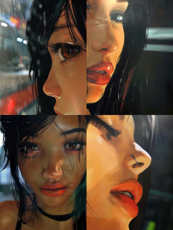 Melancholy Gaze Through Rain