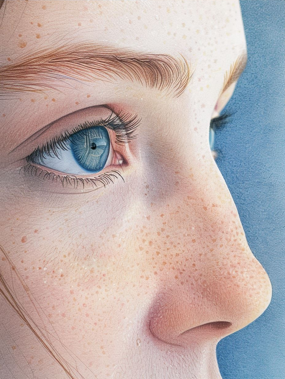 Hyper-Realistic Freckled Portrait Study