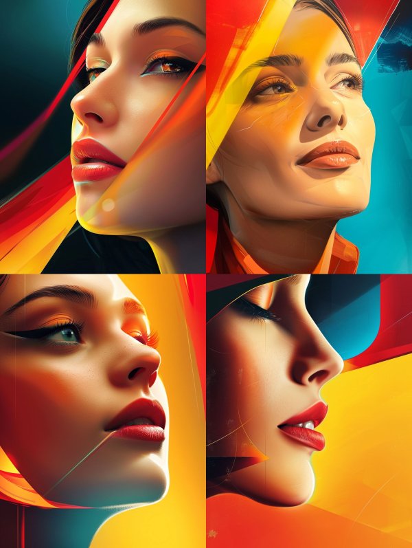 Vibrant Neon Portrait Fusion
