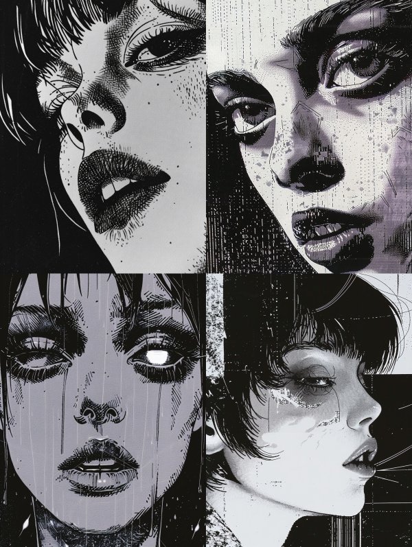 Gritty Noir Ink Portrait