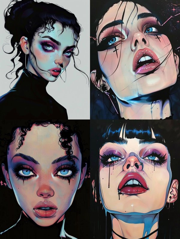 Neon Noir Cyberpunk Portrait