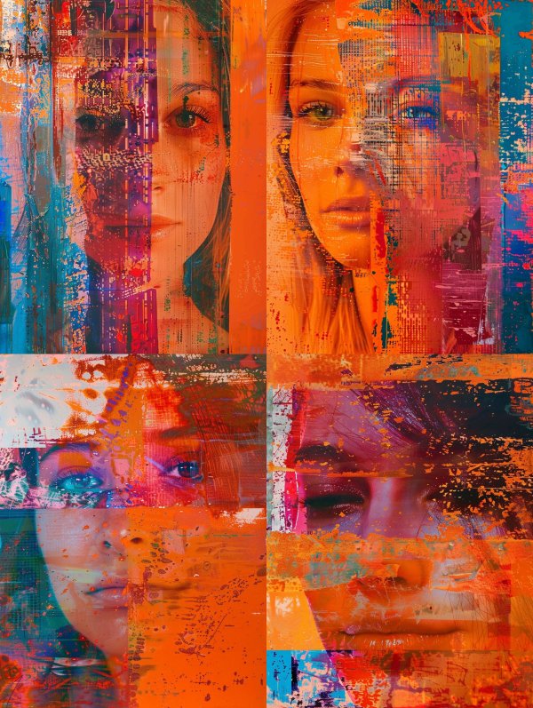 Fragmented Soul in Neon Hues