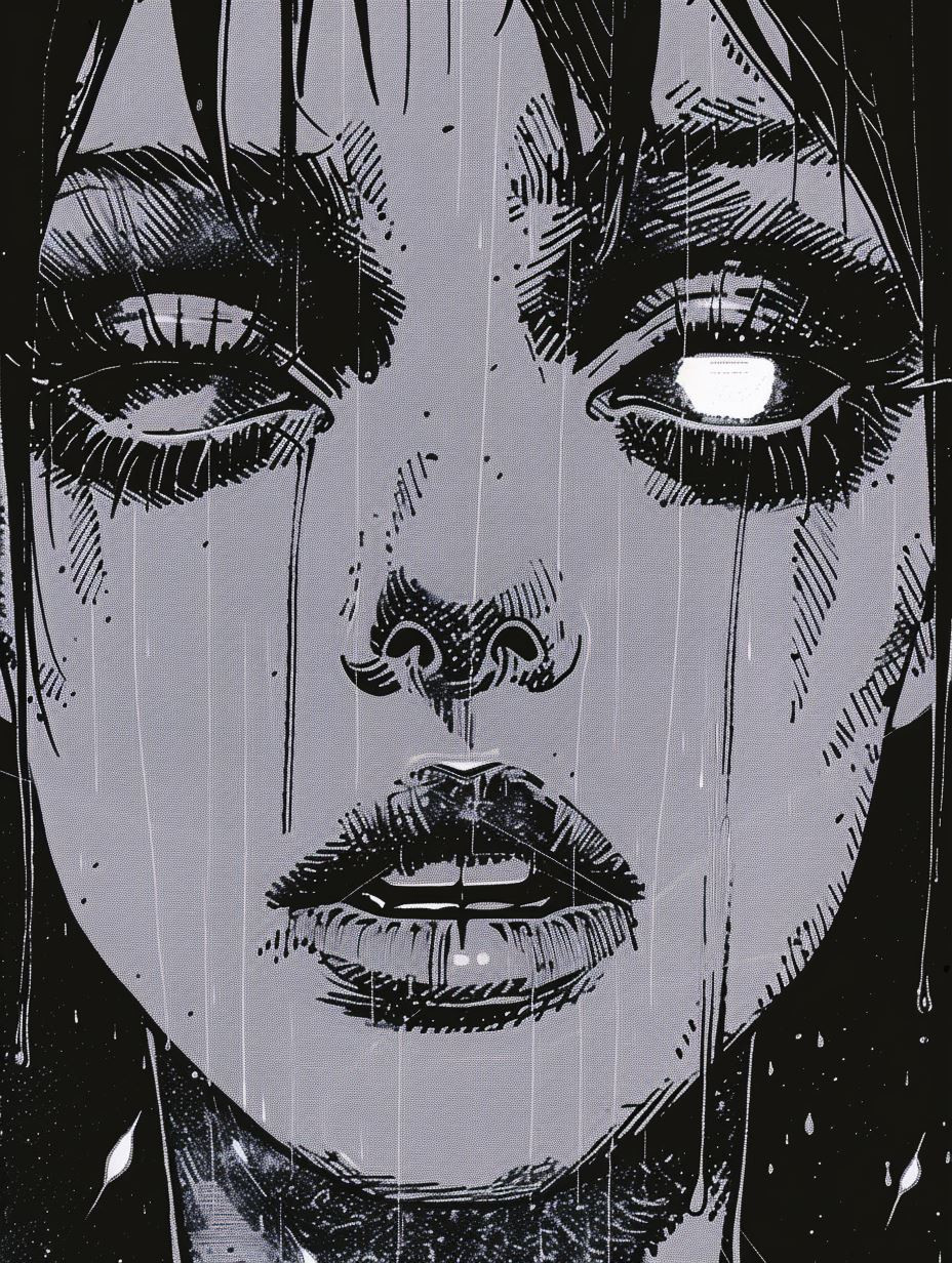 Gritty Noir Ink Portrait