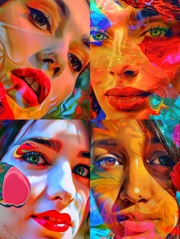 Vibrant Neon Abstract Portraits