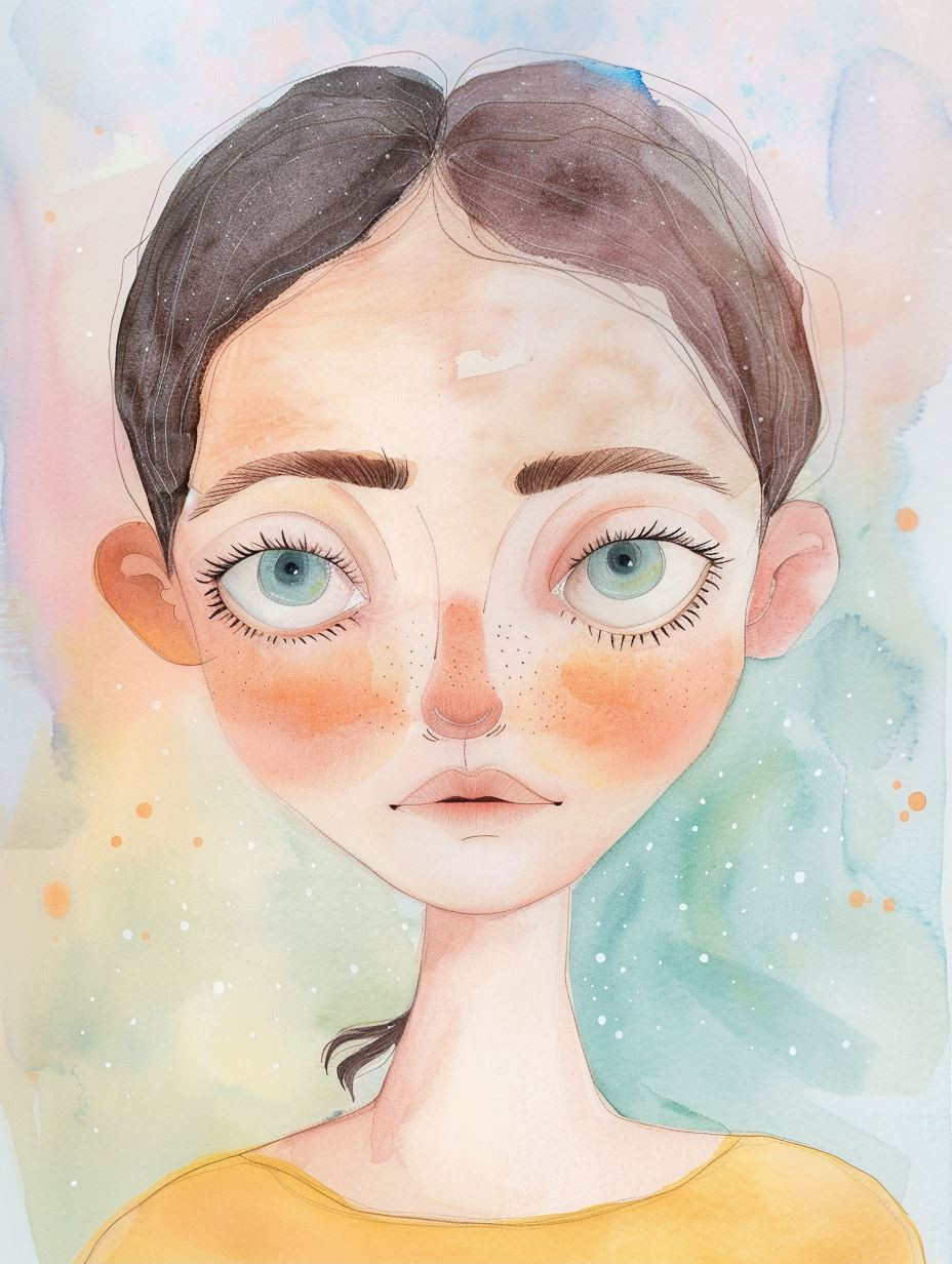 Ethereal Watercolor Gaze