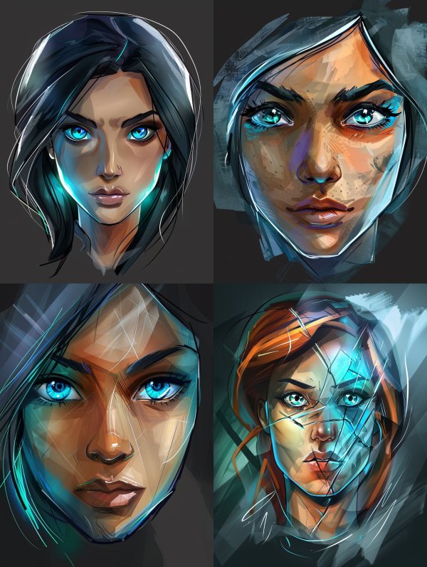 Neon Glow Cybernetic Portrait